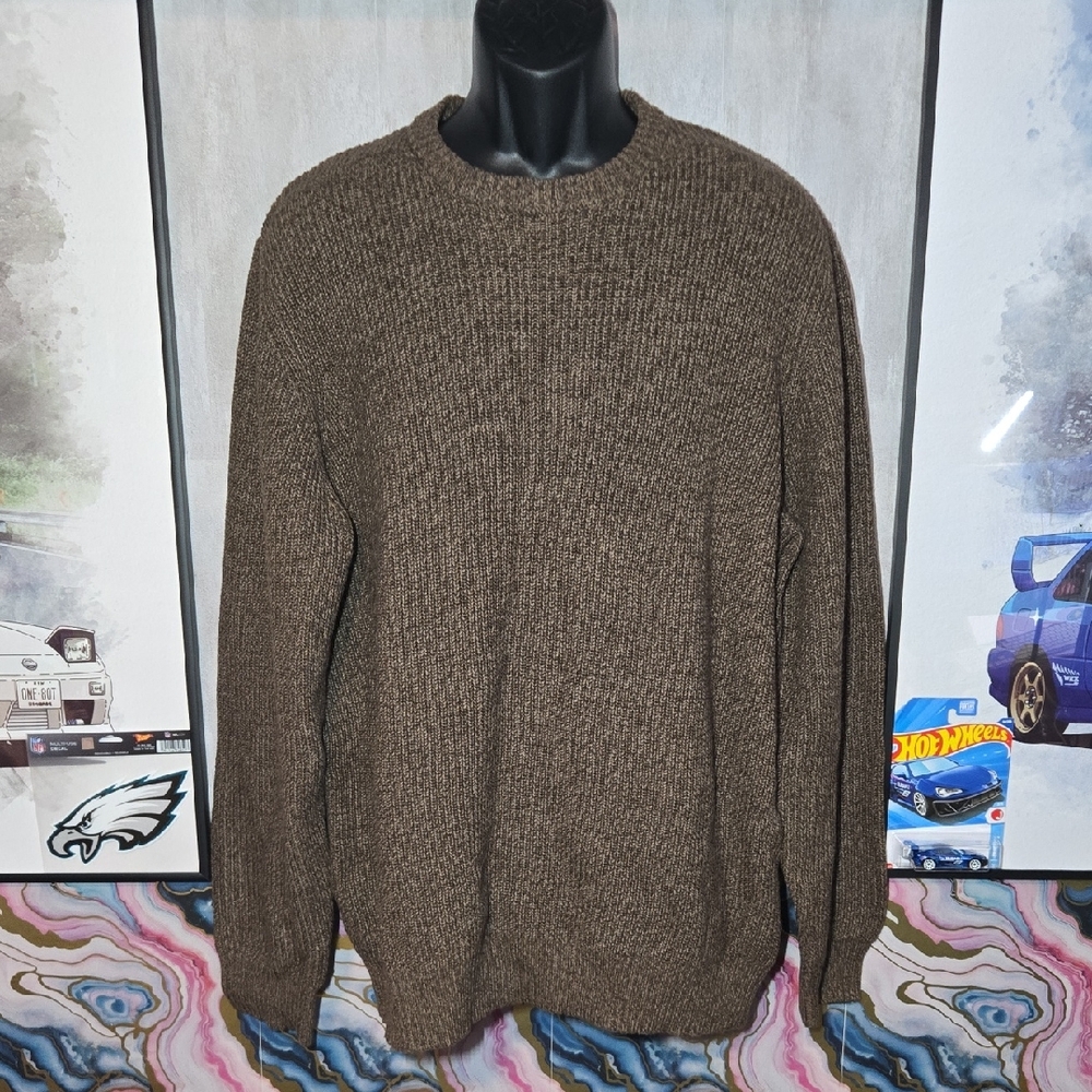 2XL G.H. Bass & Co. Men's Dark Brown Crewneck Sweater